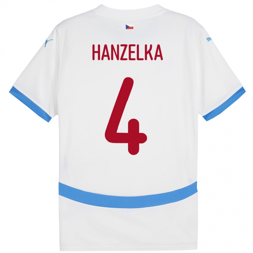 Hombre Fútbol Camiseta Chequia Denis Hanzelka #4 Blanco 2ª Equipación 24-26 Argentina