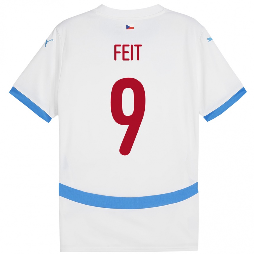 Hombre Fútbol Camiseta Chequia Jan Feit #9 Blanco 2ª Equipación 24-26 Argentina