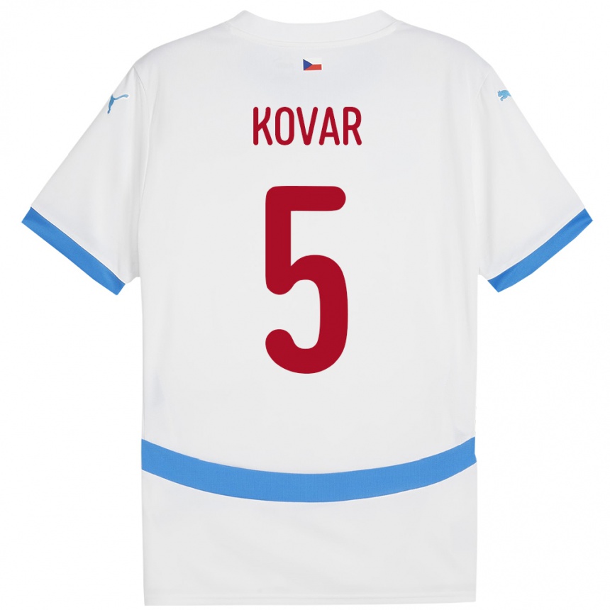 Hombre Fútbol Camiseta Chequia Martin Kovar #5 Blanco 2ª Equipación 24-26 Argentina