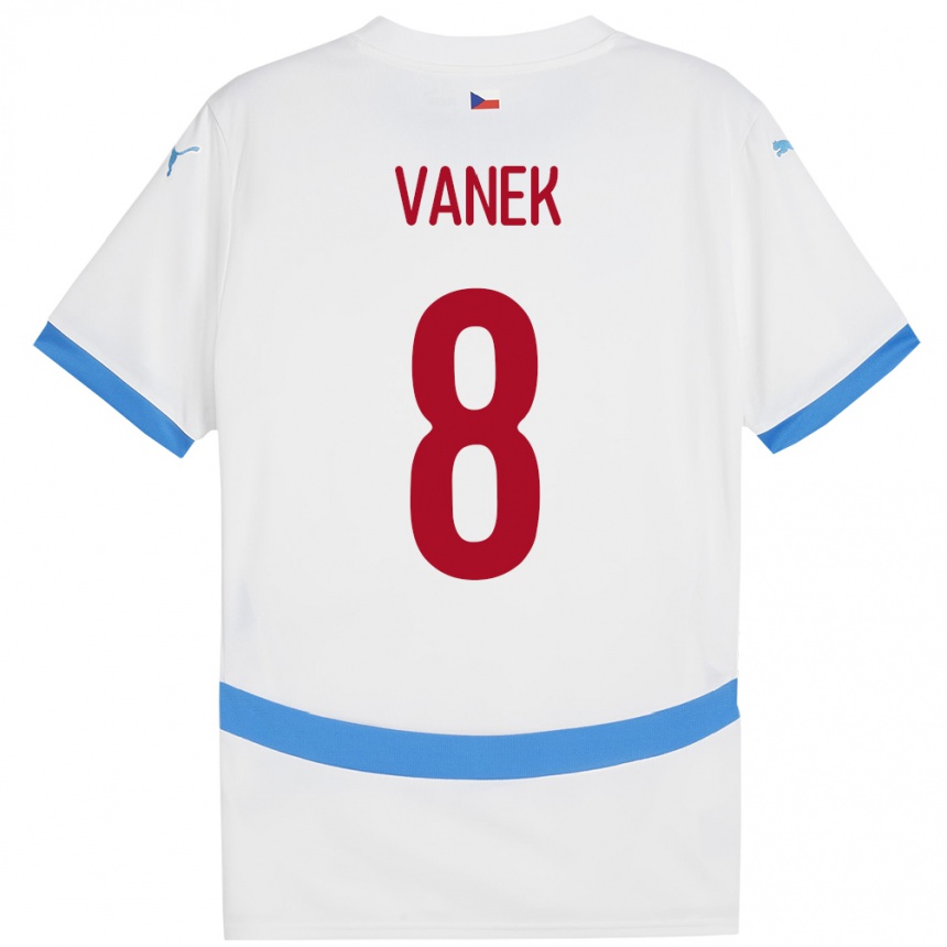 Hombre Fútbol Camiseta Chequia Lukas Vanek #8 Blanco 2ª Equipación 24-26 Argentina