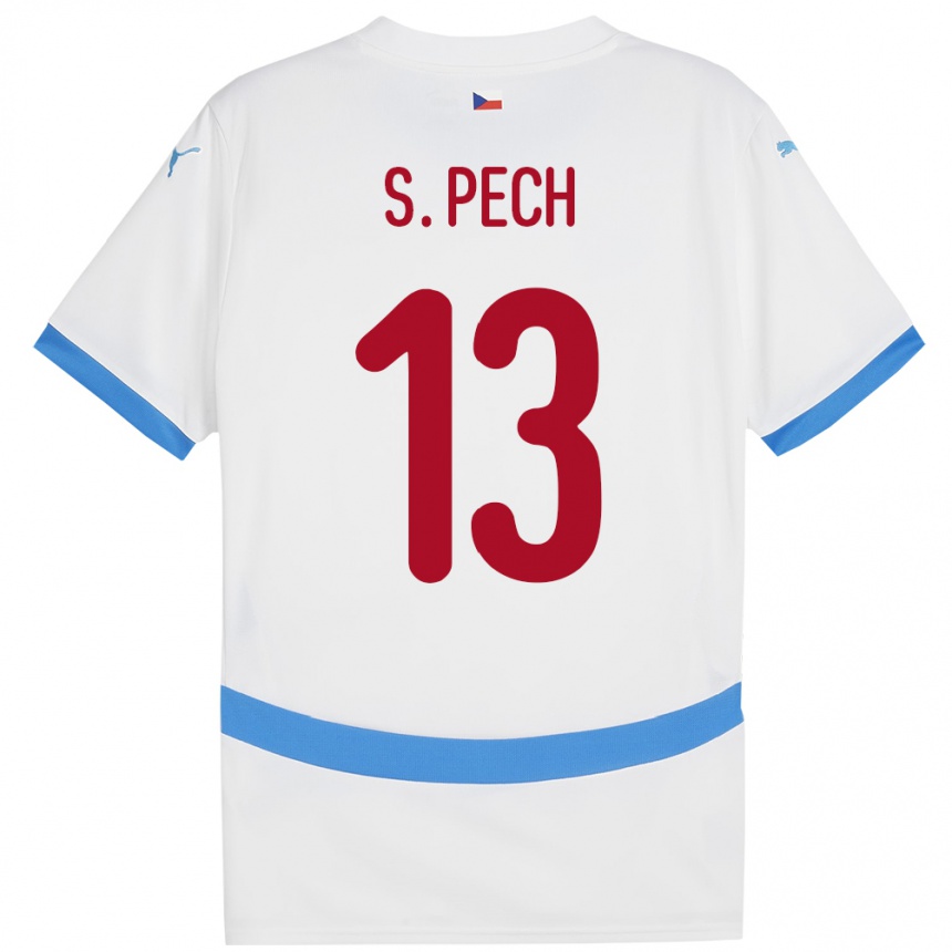 Hombre Fútbol Camiseta Chequia Sebastian Pech #13 Blanco 2ª Equipación 24-26 Argentina