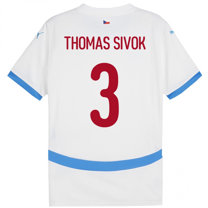 Hombre Fútbol Camiseta Chequia Andre Thomas Sivok #3 Blanco 2ª Equipación 24-26 Argentina