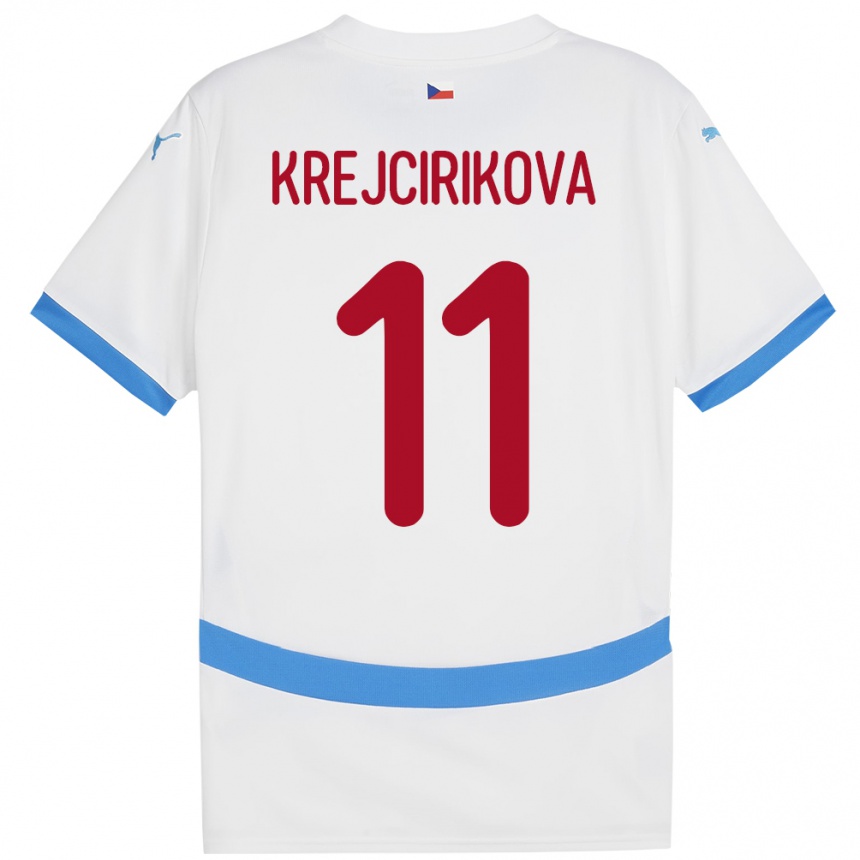 Hombre Fútbol Camiseta Chequia Tereza Krejčiříková #11 Blanco 2ª Equipación 24-26 Argentina