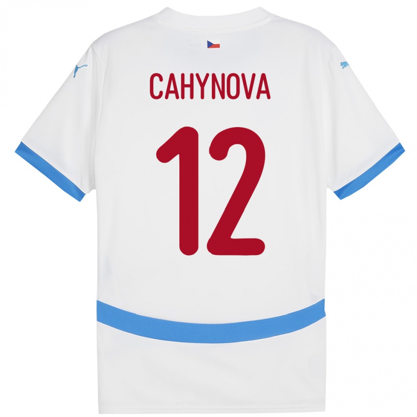 Hombre Fútbol Camiseta Chequia Klára Cahynová #12 Blanco 2ª Equipación 24-26 Argentina