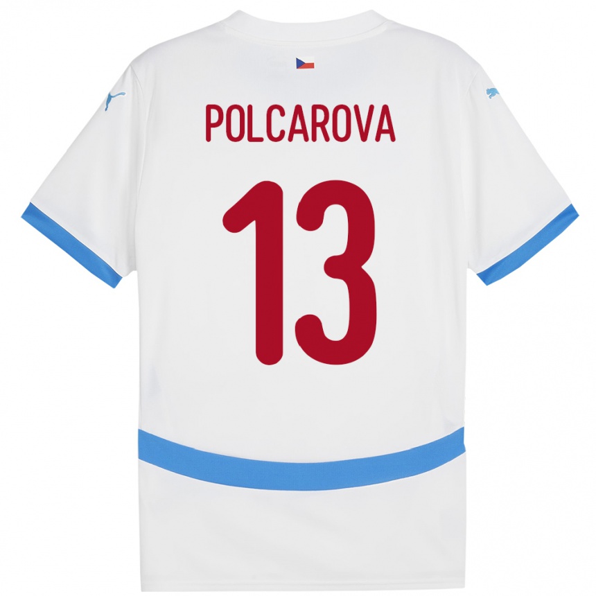 Hombre Fútbol Camiseta Chequia Barbora Polcarová #13 Blanco 2ª Equipación 24-26 Argentina