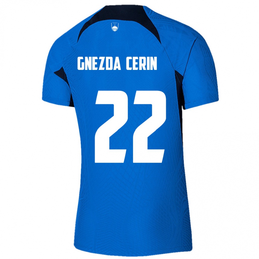 Hombre Fútbol Camiseta Eslovenia Adam Gnezda Cerin #22 Azul 2ª Equipación 24-26 Argentina