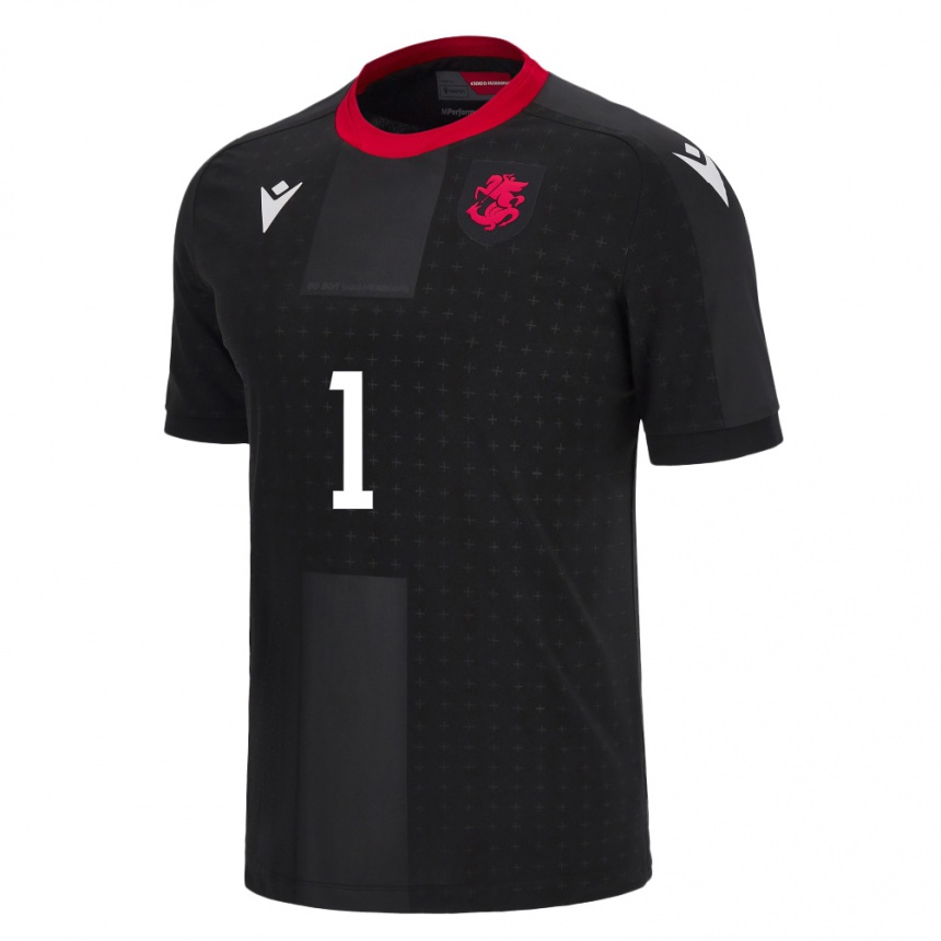 Hombre Fútbol Camiseta Georgia Teona Sukhashvili #1 Negro 2ª Equipación 24-26 Argentina