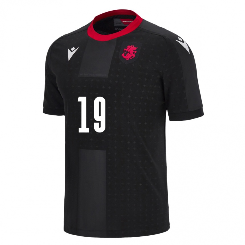 Hombre Fútbol Camiseta Georgia Levan Shengelia #19 Negro 2ª Equipación 24-26 Argentina