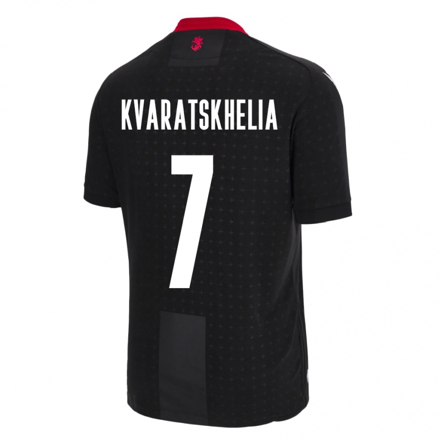 Hombre Fútbol Camiseta Georgia Khvicha Kvaratskhelia #7 Negro 2ª Equipación 24-26 Argentina