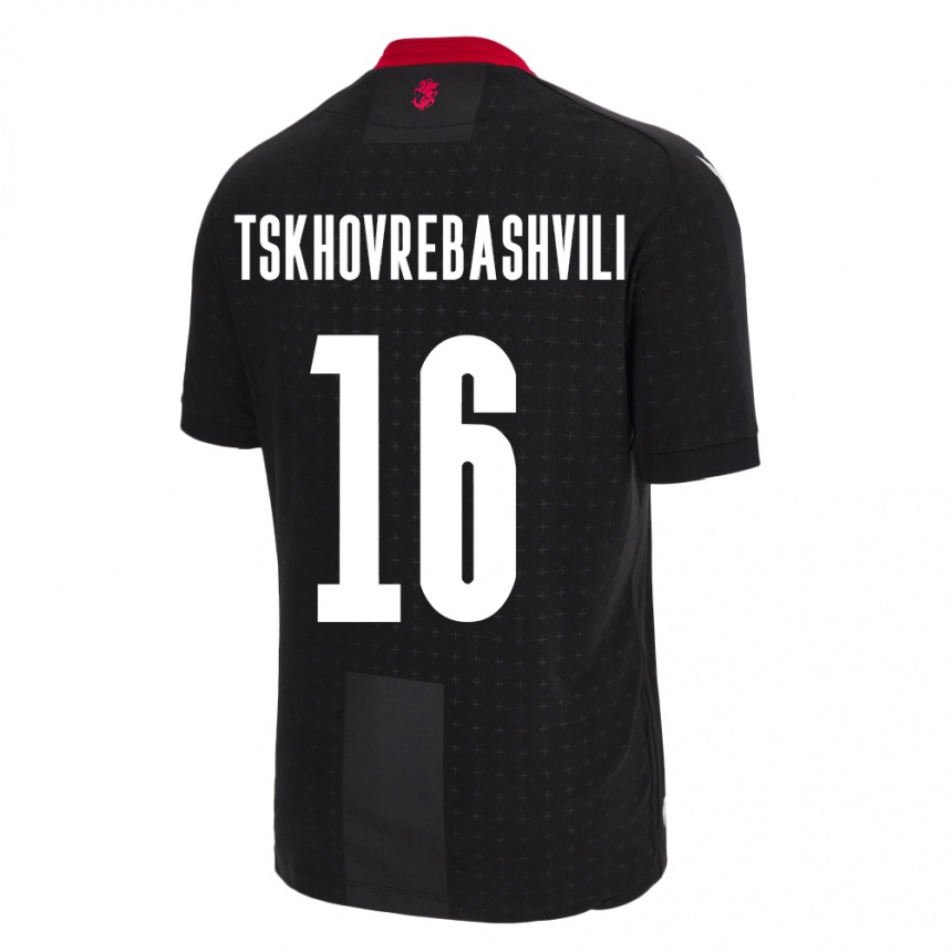 Hombre Fútbol Camiseta Georgia Nikoloz Tskhovrebashvili #16 Negro 2ª Equipación 24-26 Argentina