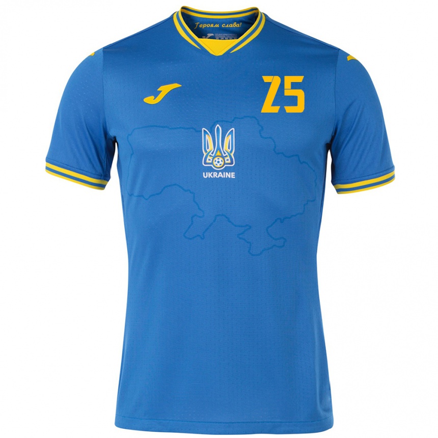 Hombre Fútbol Camiseta Ucrania Vladyslav Vanat #25 Azul 2ª Equipación 24-26 Argentina