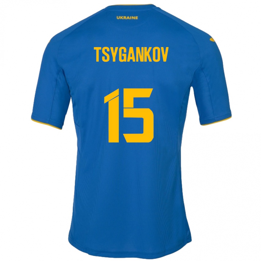 Hombre Fútbol Camiseta Ucrania Viktor Tsygankov #15 Azul 2ª Equipación 24-26 Argentina