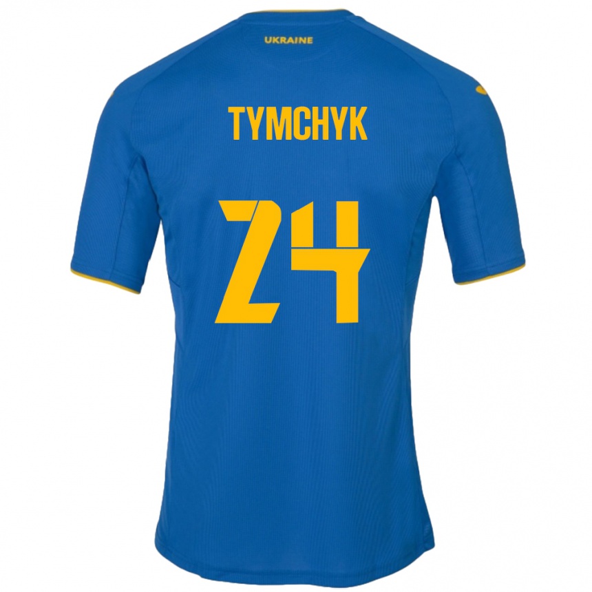 Hombre Fútbol Camiseta Ucrania Oleksandr Tymchyk #24 Azul 2ª Equipación 24-26 Argentina