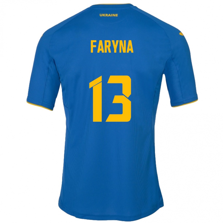 Hombre Fútbol Camiseta Ucrania Maryan Faryna #13 Azul 2ª Equipación 24-26 Argentina