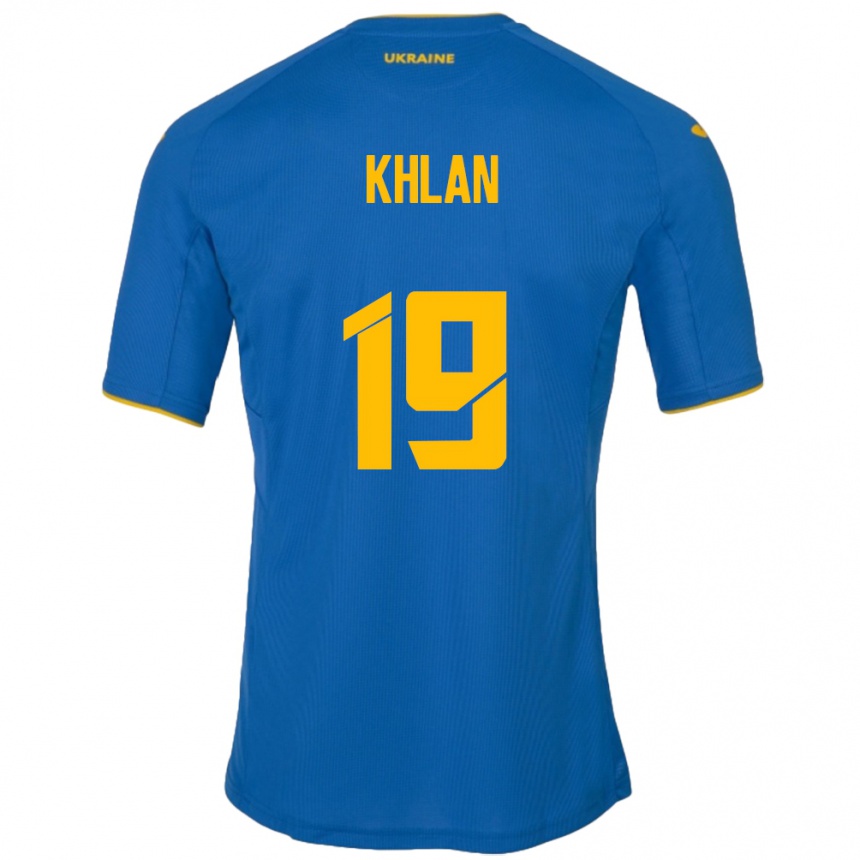 Hombre Fútbol Camiseta Ucrania Maksym Khlan #19 Azul 2ª Equipación 24-26 Argentina