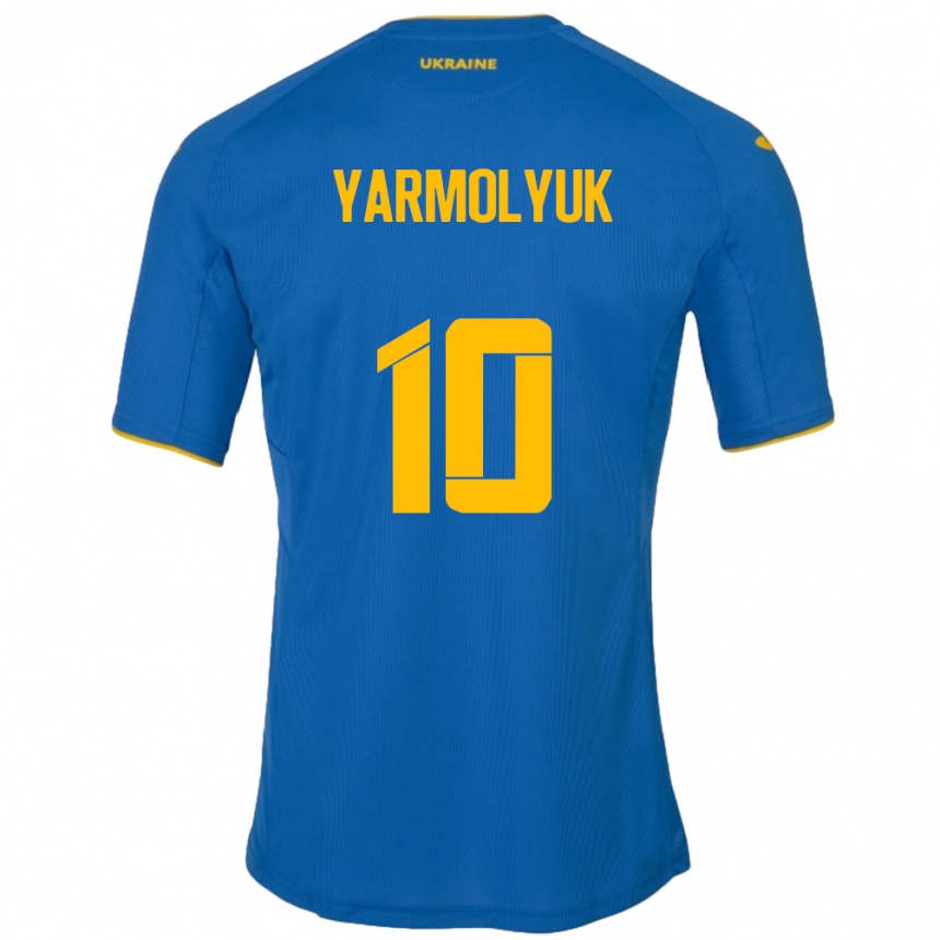 Hombre Fútbol Camiseta Ucrania Yegor Yarmolyuk #10 Azul 2ª Equipación 24-26 Argentina