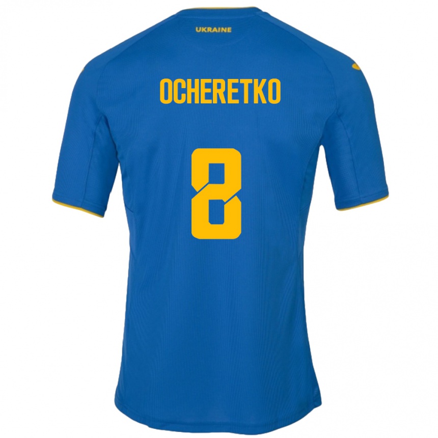 Hombre Fútbol Camiseta Ucrania Oleg Ocheretko #8 Azul 2ª Equipación 24-26 Argentina