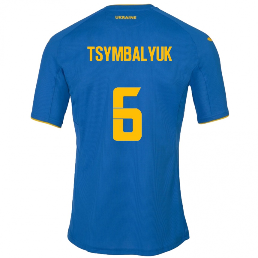 Hombre Fútbol Camiseta Ucrania Maksym Tsymbalyuk #6 Azul 2ª Equipación 24-26 Argentina