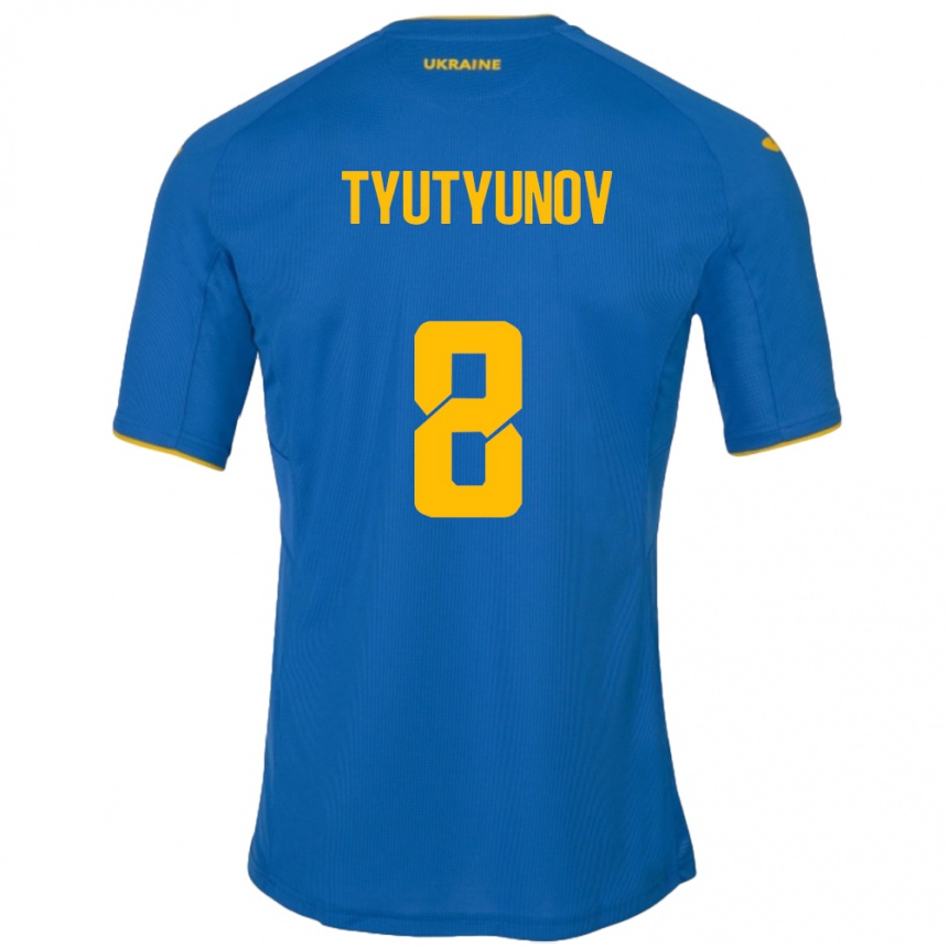 Hombre Fútbol Camiseta Ucrania Vladyslav Tyutyunov #8 Azul 2ª Equipación 24-26 Argentina