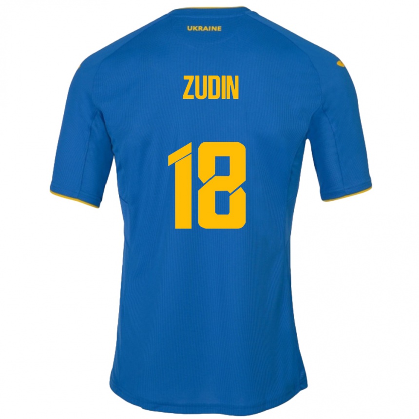 Hombre Fútbol Camiseta Ucrania Dmytro Zudin #18 Azul 2ª Equipación 24-26 Argentina