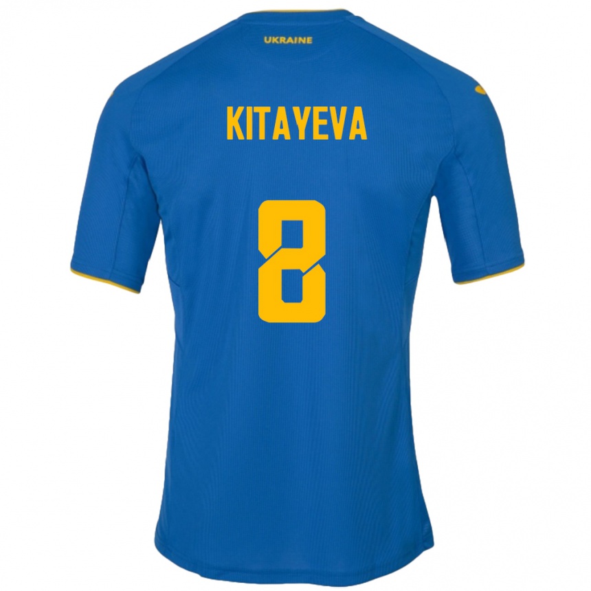 Hombre Fútbol Camiseta Ucrania Tetyana Kitayeva #8 Azul 2ª Equipación 24-26 Argentina