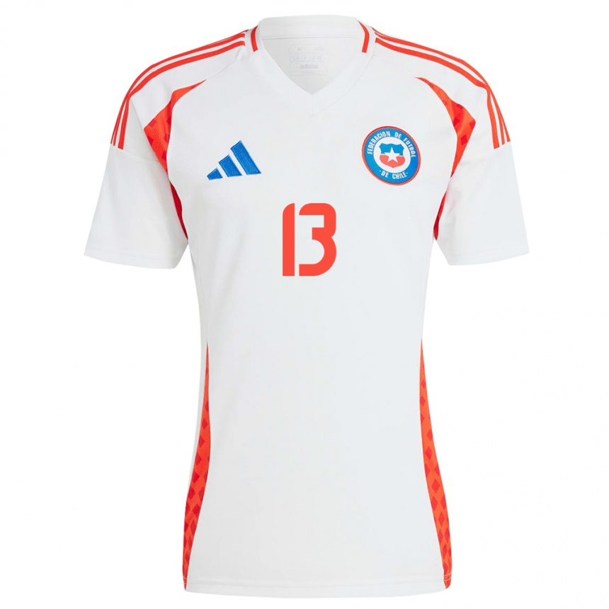 Hombre Fútbol Camiseta Chile Cristián Morales #13 Blanco 2ª Equipación 24-26 Argentina