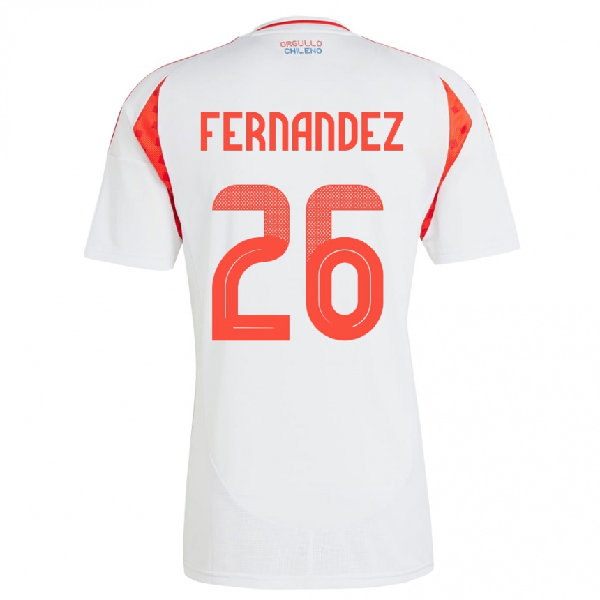 Hombre Fútbol Camiseta Chile Nicolás Fernández #26 Blanco 2ª Equipación 24-26 Argentina