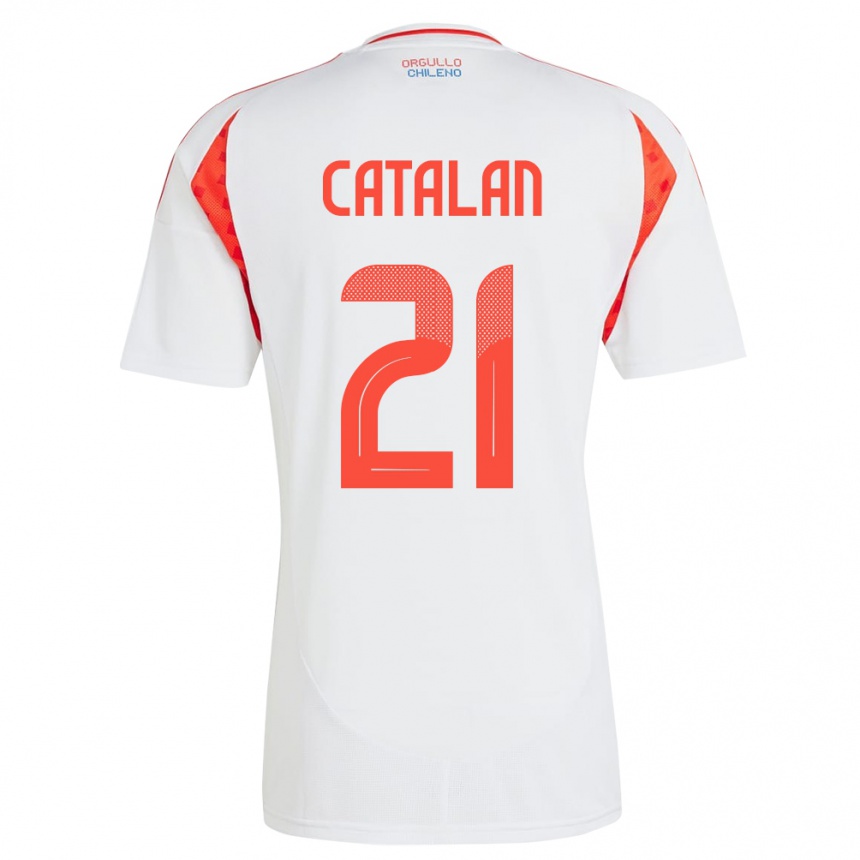 Hombre Fútbol Camiseta Chile Matías Catalán #21 Blanco 2ª Equipación 24-26 Argentina