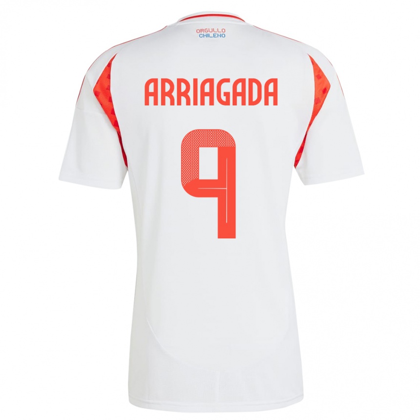 Hombre Fútbol Camiseta Chile Luciano Arriagada #9 Blanco 2ª Equipación 24-26 Argentina