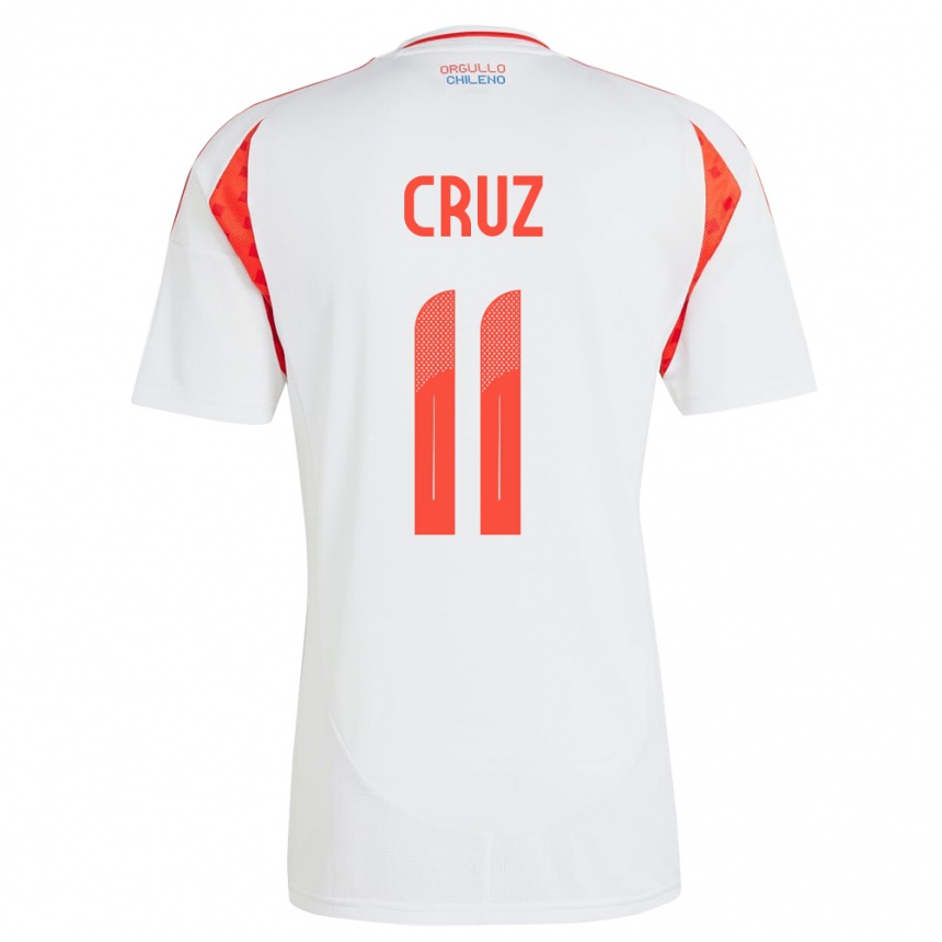 Hombre Fútbol Camiseta Chile Joan Cruz #11 Blanco 2ª Equipación 24-26 Argentina