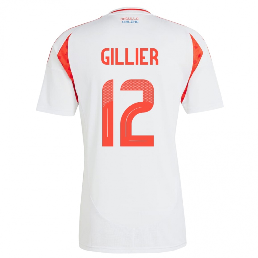 Hombre Fútbol Camiseta Chile Thomas Gillier #12 Blanco 2ª Equipación 24-26 Argentina