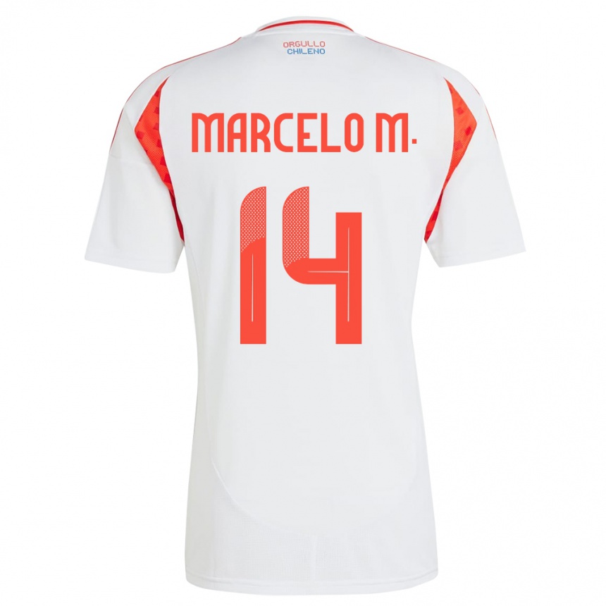 Hombre Fútbol Camiseta Chile Marcelo Morales #14 Blanco 2ª Equipación 24-26 Argentina