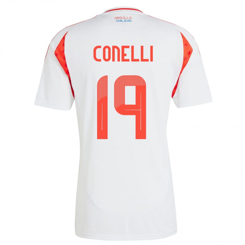 Hombre Fútbol Camiseta Chile Vicente Conelli #19 Blanco 2ª Equipación 24-26 Argentina