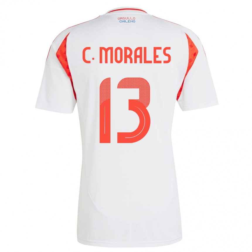 Hombre Fútbol Camiseta Chile Cristián Morales #13 Blanco 2ª Equipación 24-26 Argentina