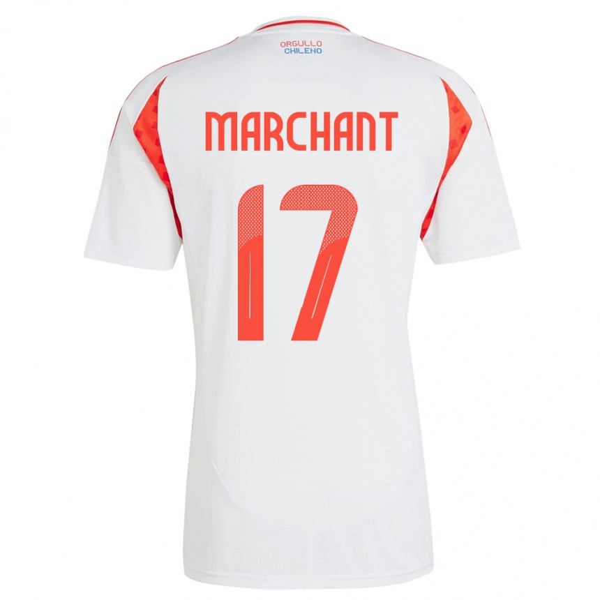 Hombre Fútbol Camiseta Chile Francisco Marchant #17 Blanco 2ª Equipación 24-26 Argentina