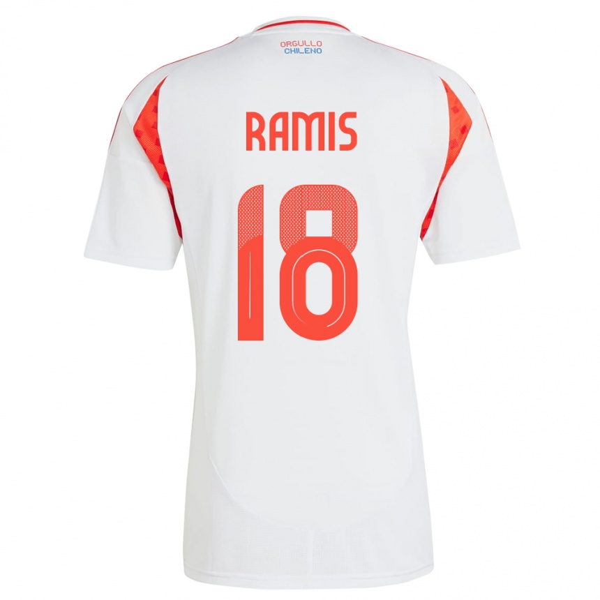 Hombre Fútbol Camiseta Chile Oliver Ramis #18 Blanco 2ª Equipación 24-26 Argentina