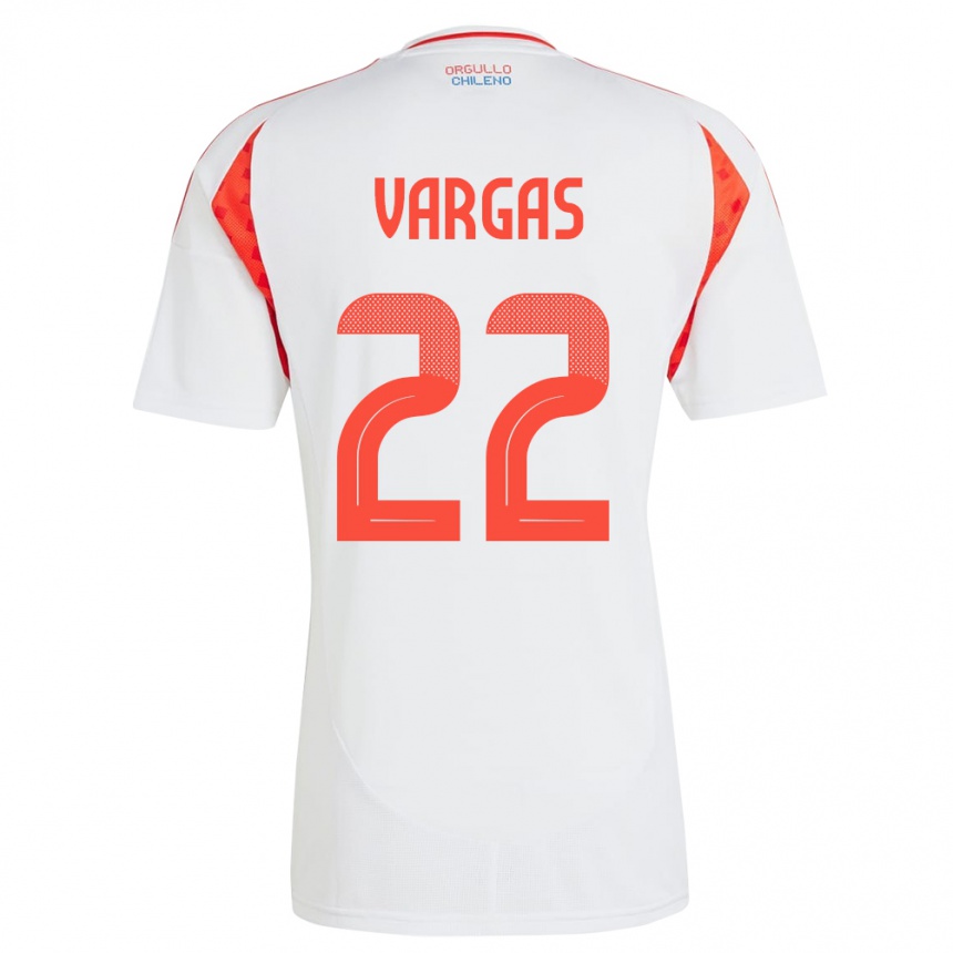 Hombre Fútbol Camiseta Chile Diego Vargas #22 Blanco 2ª Equipación 24-26 Argentina