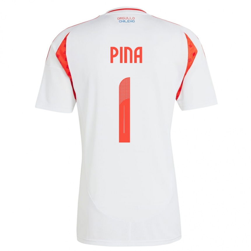 Hombre Fútbol Camiseta Chile Cristóbal Piña #1 Blanco 2ª Equipación 24-26 Argentina