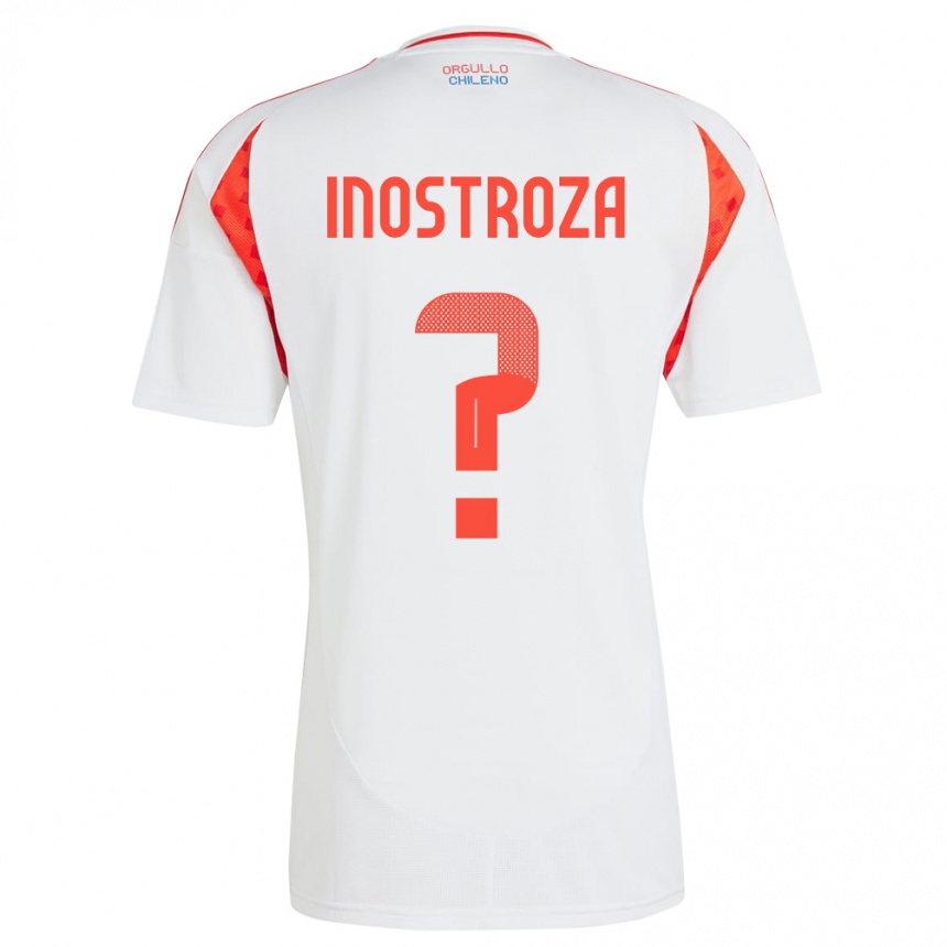 Hombre Fútbol Camiseta Chile Fernando Inostroza #0 Blanco 2ª Equipación 24-26 Argentina