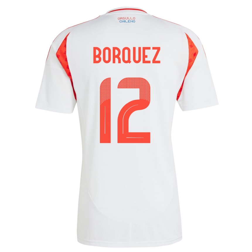 Hombre Fútbol Camiseta Chile Gabriela Bórquez #12 Blanco 2ª Equipación 24-26 Argentina