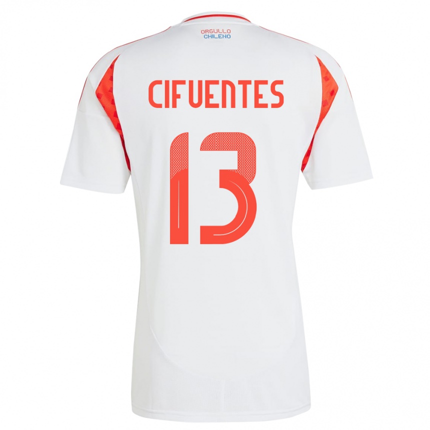 Hombre Fútbol Camiseta Chile Anaís Cifuentes #13 Blanco 2ª Equipación 24-26 Argentina