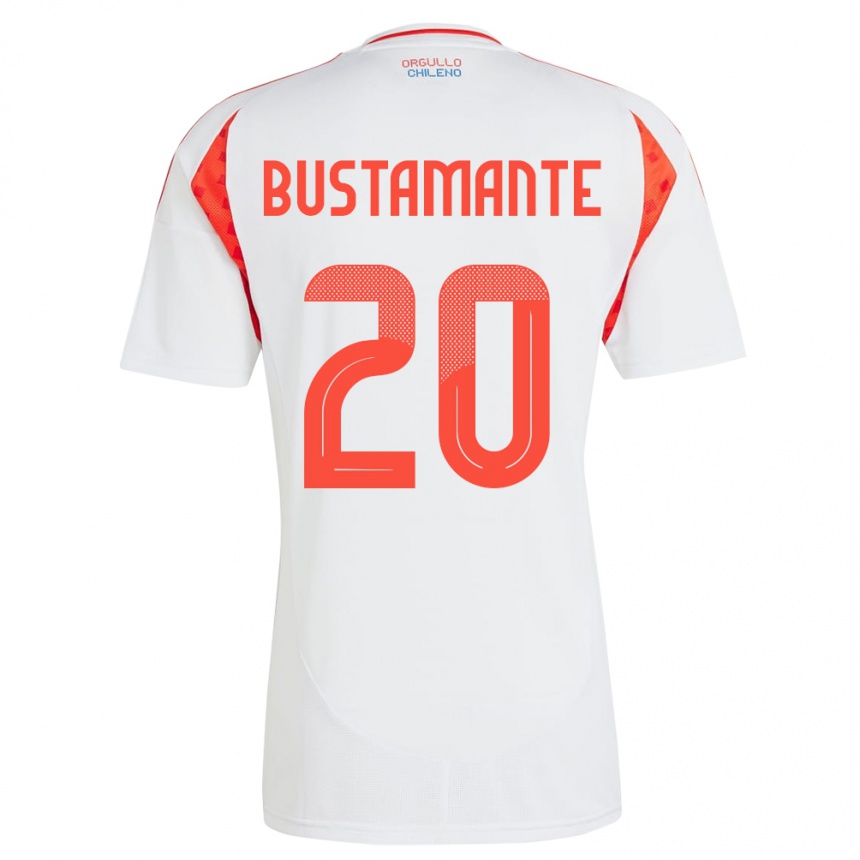 Hombre Fútbol Camiseta Chile Paloma Bustamante #20 Blanco 2ª Equipación 24-26 Argentina