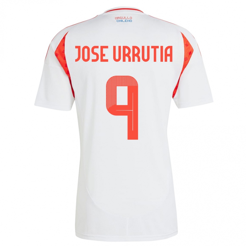 Hombre Fútbol Camiseta Chile María José Urrutia #9 Blanco 2ª Equipación 24-26 Argentina