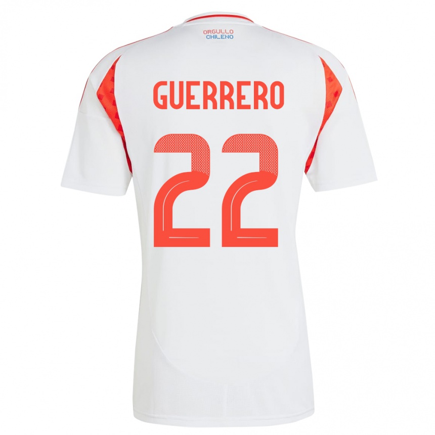 Hombre Fútbol Camiseta Chile Kathalina Guerrero #22 Blanco 2ª Equipación 24-26 Argentina