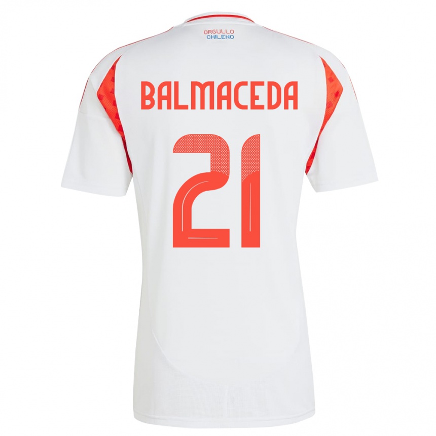 Hombre Fútbol Camiseta Chile Rosario Balmaceda #21 Blanco 2ª Equipación 24-26 Argentina