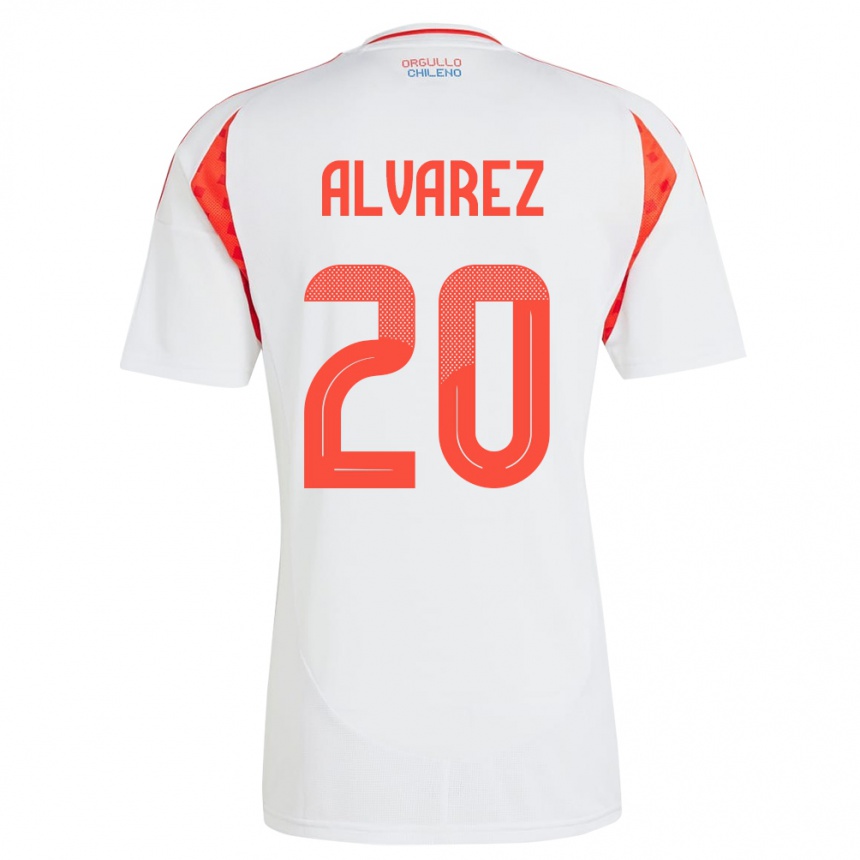 Hombre Fútbol Camiseta Chile Anaís Álvarez #20 Blanco 2ª Equipación 24-26 Argentina