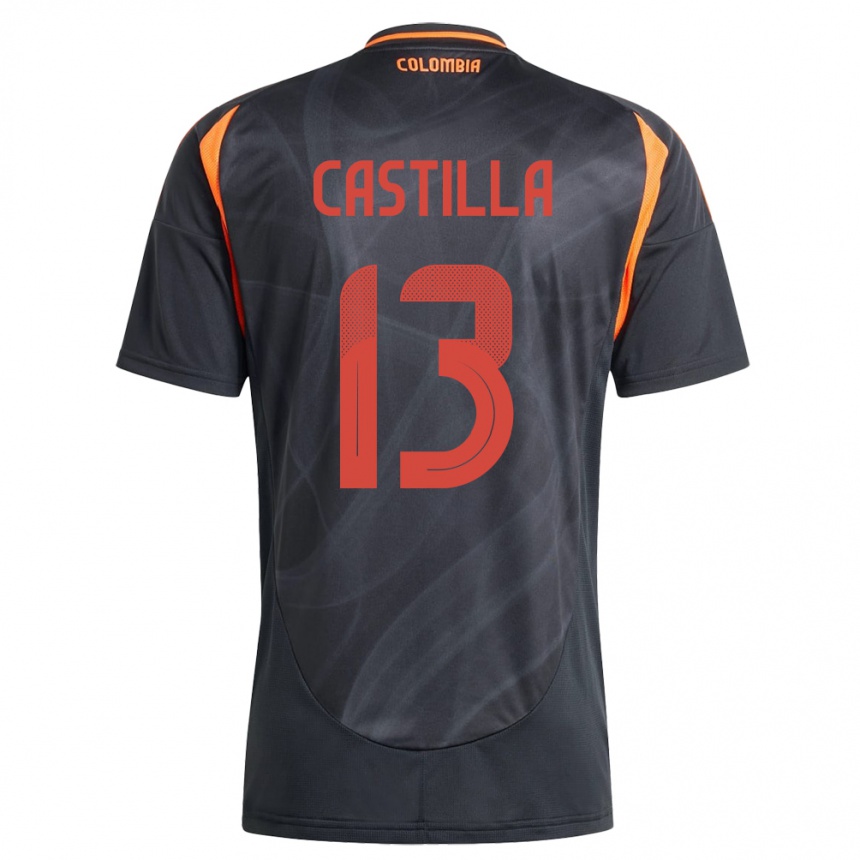 Hombre Fútbol Camiseta Colombia Juan Castilla #13 Negro 2ª Equipación 24-26 Argentina