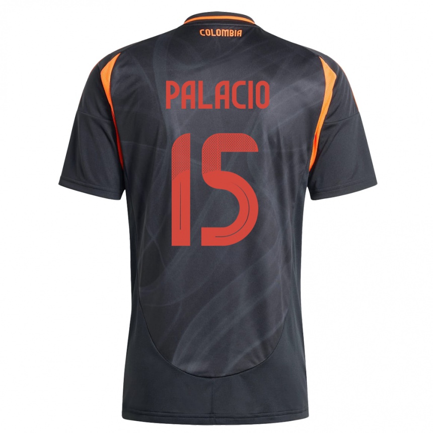 Hombre Fútbol Camiseta Colombia Nelson Palacio #15 Negro 2ª Equipación 24-26 Argentina