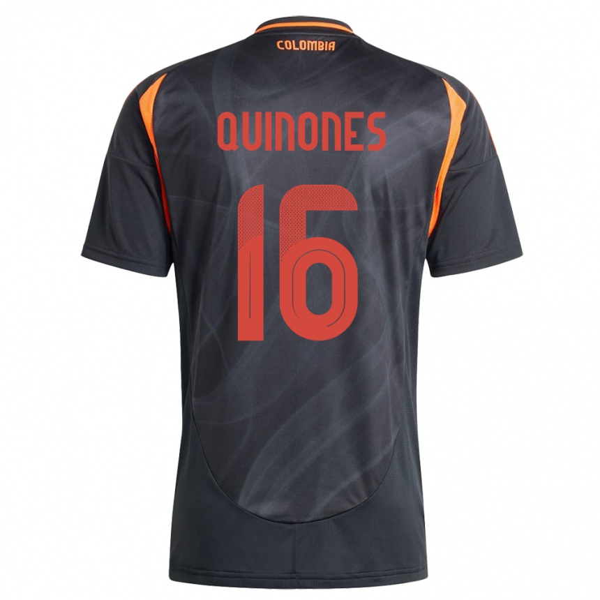 Hombre Fútbol Camiseta Colombia Nelson Quiñónes #16 Negro 2ª Equipación 24-26 Argentina