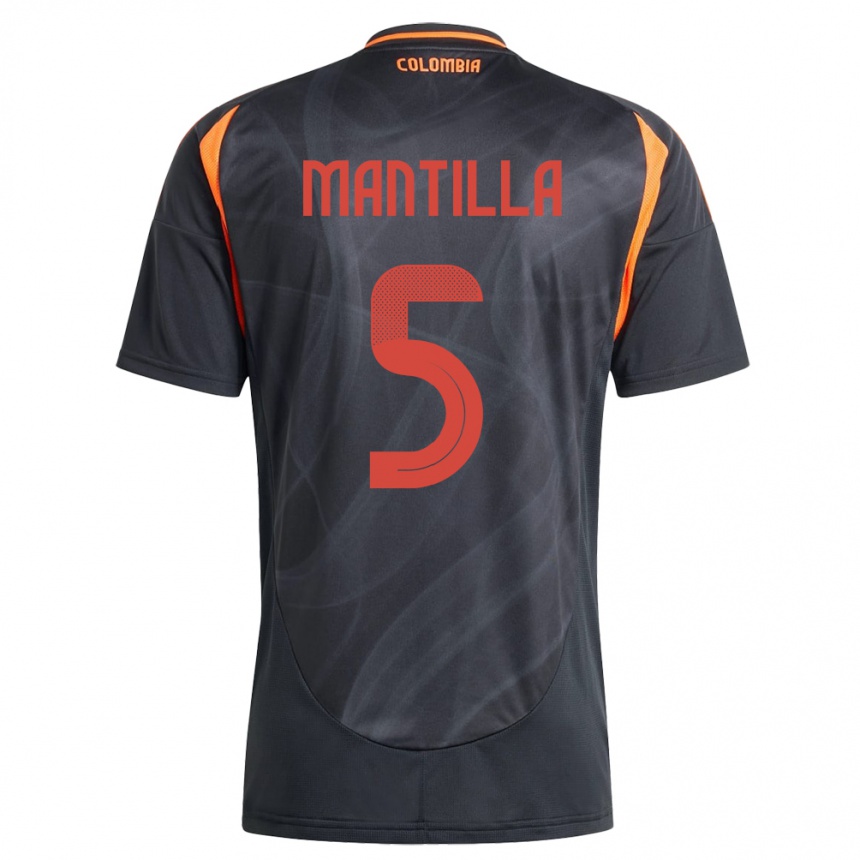 Hombre Fútbol Camiseta Colombia Kevin Mantilla #5 Negro 2ª Equipación 24-26 Argentina